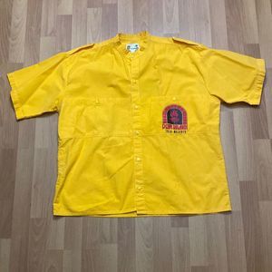 Bananas Isla Mujeres Mexico Graphic Button Short Sleeve Shirt Pizza Rolandi